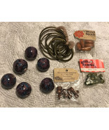 DIY Vtg lot of macrame supplies wooden ceramic 31 beads 13 rings metal a... - $60.31 CAD