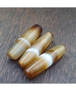 lot 3 perles anciennes agate yéménite naturelle motif rare bagué BD-j-19 - $2,300.02 MXN