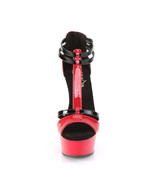 PLEASER DELIGHT-663 6&quot; Heel Red Black Two Tone T-Strap Platform Sandal S... - $90.20 CAD