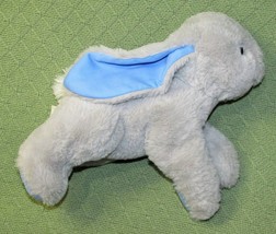 14&quot; Dan Dee Gray Bunny Plush Blue Ears Paws Mty Stuffed Animal White Tail Toy - £12.58 GBP