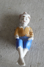 Vintage Painted Bisque Occupied Japan Sitting Boy Figurine - $327.36 MXN