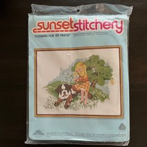 Vintage Sunset Stitchery Flowers for My Friend Kit #2720 Fits Frame 14&quot; x 18&quot; - £19.04 GBP