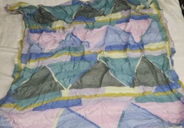 Funky Vintage Pastel Colors Geometric Triangle Shape Scarf 34x32 - £7.96 GBP