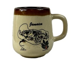 Jamaica Souvenir Ceramic Glazed Coffee Cup Tourist Map of Country on Drink Mug - £10.28 GBP