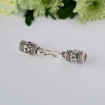 Antiqued solid 925 sterling silver S Clasp Leather Cord End Cap - £12.95 GBP+