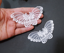 10pcs-100 pcs Small White Butterfly Lace Patch Craft Appliques Motif Sew on A15 - £7.10 GBP+