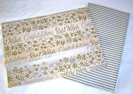 Vintage 1960&#39;s Gift Wrapping Paper Retro Congratulations Best Wishes Silver Gold - £9.63 GBP