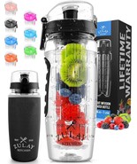  Fruit Infuser Water Bottle 34oz Leakproof With Full Length Infusion Rod Me - £29.03 GBP