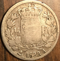 1822 FRANCE SILVER 1/2 FRANC COIN - $29.05