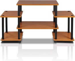Furinno No Tools Tube Entertainment Center, Light Cherry/Black, Square C... - $39.94