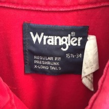 Vtg Wrangler Shirt Mens 15 1/2-34 Red Pearl Snap Brushpopper Western Longtails - £53.31 GBP