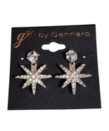 NWT G by Gennaro Silver Toned Starburst Rhinestone Dangle Post Earrings - $9.00