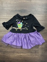 Halloween Owl Tutu Baby Starters Dress Size 9M Black Purple Sparkle - £9.01 GBP