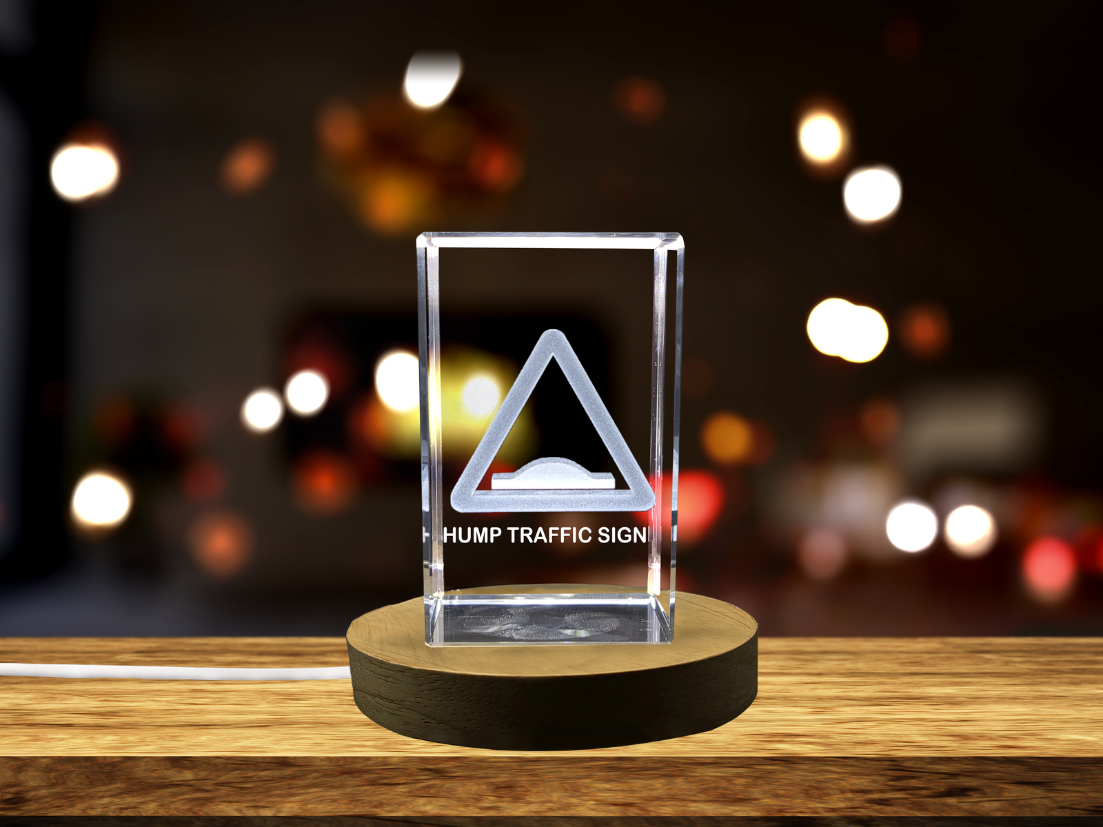 LED Base included | Navigating the Terrain | 3D Engraved Crystal Sculpture