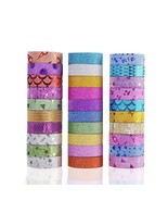 Washi Tape For Crafts Bulk Lot Wide 15mm Assorted Mix 30 Rolls Glitter - $338.51 MXN