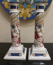 Villeroy &amp; Boch Gallo Design Musical Theme Porcelain Candlesticks Candle Holders - £62.51 GBP