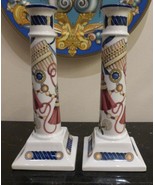 Villeroy &amp; Boch Gallo Design Musical Theme Porcelain Candlesticks Candle... - £61.50 GBP