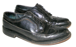 Stafford Men 11 D Black Oxford Dress 608-0717 Leather Wing Tip Lace Up S... - $26.55