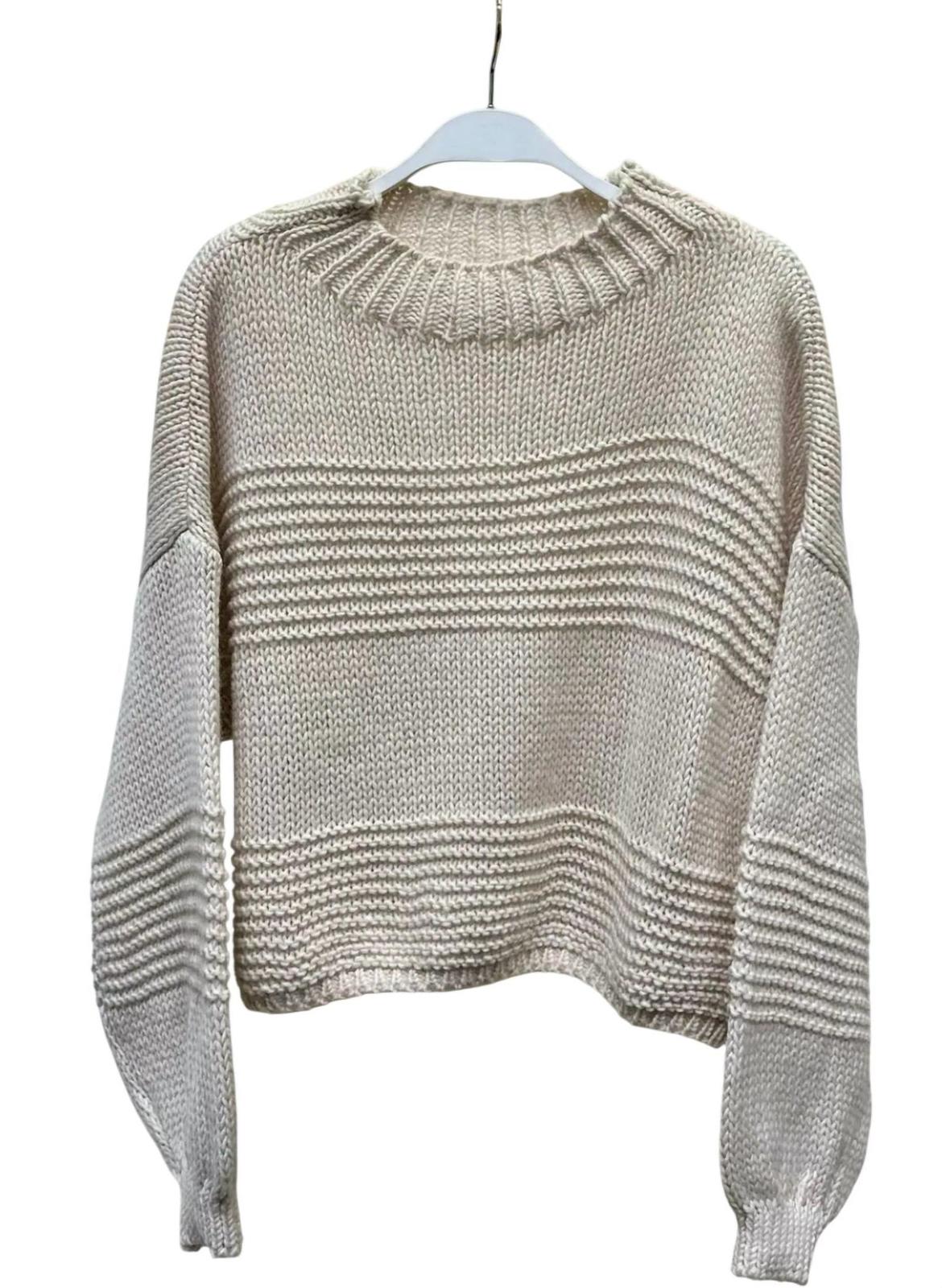 Milio Milano Women&#39;s Cropped Mock Neck Chunky Sweater Size M/L - $41.58