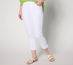 Belle Beach by Kim Gravel Delray Denim Cropped Jeans- White, Tall 8 - £24.42 GBP