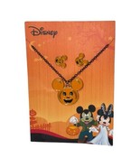 Disney Halloween Mickey Mouse Pumpkin Necklace Earring Jewelry Set - $23.09 CAD