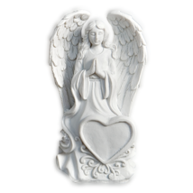 Angel Praying Heart Devotional Memorial Cemetery Grave Resin Statue Orna... - $14.00