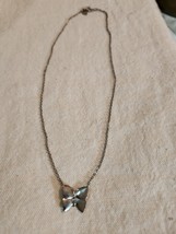 VINTAGE SIGNED CITATION SILVER TONE BUTTERFLY 9&quot; NECKLACE.  DAINTY - $20.41 CAD