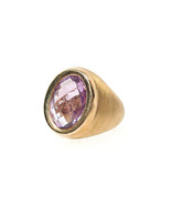 VERONESE Italian Rose Gold on Sterling Silver AMETHYST RING by Milor - S... - $65.00