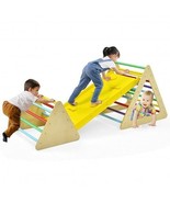 3 in 1 Wooden Set of 2 Triangle Climber with Ramp for Slid - Color: Mult... - $235.49 CAD