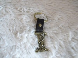 1995 Looney Tunes Bugs Bunny &quot;I&quot; Brass/Faux Leather Keychain  - £3.94 GBP