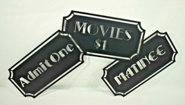 Lazart Admit One Movies 22" Metal Decorative Hanging Wall Art  Media - £20.51 GBP