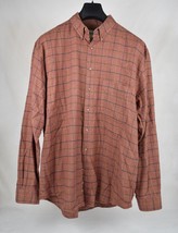 Eddie Bauer Mens Plaid Long Sleeve Button Down Shirt Brown L - $25.74