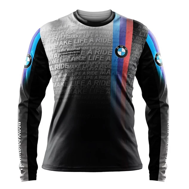 BMW Tshirt Made Life A Ride V2-Long Sleeve High Quality Sublimation Cust... - $1,197.85 MXN