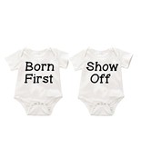 Born First Show off Dual Twins 2 set Baby Creeper Romper - £22.62 GBP