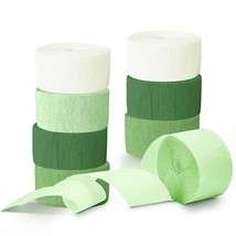 Wedding Party Decorations, 8 Rolls Gradient Green Crepe Paper, Streamers For Wed - £15.65 GBP