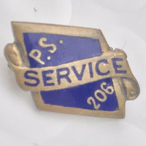 P.S. Service 206 Vintage Pin Gold Tone Enamel - £7.95 GBP