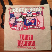 RARE VINTAGE 1975 BEACH BOYS TOWER RECORDS Westwood CA Canvas LP Record Bag - £37.36 GBP