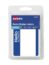 Avery Flexible Name Badge Labels, 2-1/3” X 3-3/8”, Removable, 25 Pack, 6175 - $5.95