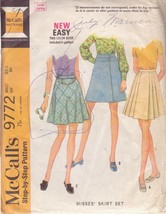 Mc Call&#39;s Vintage Pattern 9772 Size 25 1/2 Waist Misses&#39; Skirt In 3 Variations - £2.34 GBP