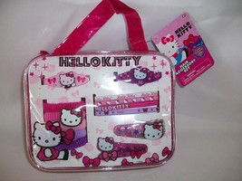 Sanrio Hello Kitty Hair Accessory Set Clips Barrettes Ties Bands Pink Purple  - £15.97 GBP