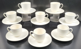 8 Mikasa Italian Countryside Cup Saucer Set DD900 Ribbed Scrolls Coffee Tea Lot - £62.97 GBP