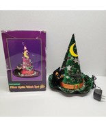 Kids Of America Corp. Fiber Optic Green Witch Hat Cat Halloween Changing... - £37.95 GBP