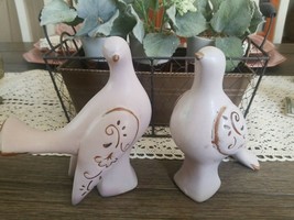 Vintage Pink Dove Ceramic Figurines Set of 2 - £15.89 GBP