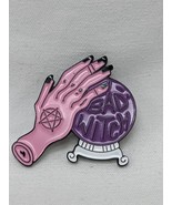 Bad Witch Hand On Crystal Ball Halloween Girl Empower Pin 1&quot; - $453.68 MXN