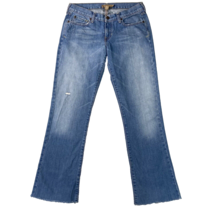 Abercrombie &amp; Fitch Jean Women 6 Emma Boot Cut Flare Raw Hem Hippie 32x32 Y2K - £17.94 GBP