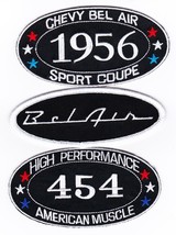 1956 Chevy Bel Air 454 Sport Coupe SEW/IRON On Patch Badge Emblem Embroidered - £11.76 GBP