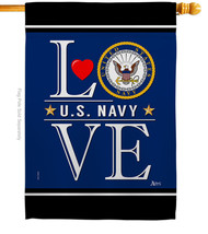 Us Navy Love House Flag 28 X40 Double-Sided Banner - £33.73 GBP
