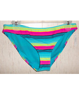 NWT WOMENS Gap Body BRIGHT MULTICOLOR STRIPE BIKINI SWIMSUIT BOTTOM  SIZE L - £14.65 GBP