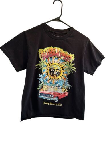 Sublime Black Pink Car Graphic Print T-shirt Sz S Long Beach Ca Cropped ... - $19.95
