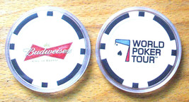(1) Budweiser Beer World Poker Tour POKER CHIP Golf Ball Marker - Black - $7.95